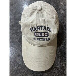 Martha's Vineyard Beige Vintage Wash Adjustable Baseball Hat Women Dad Hat Low